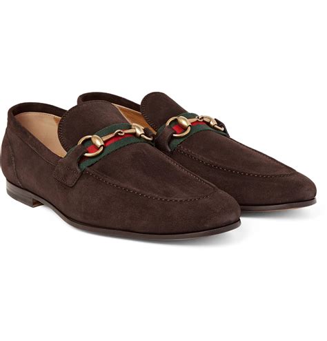 brown gucci suede loafers|gucci stacked heel loafer.